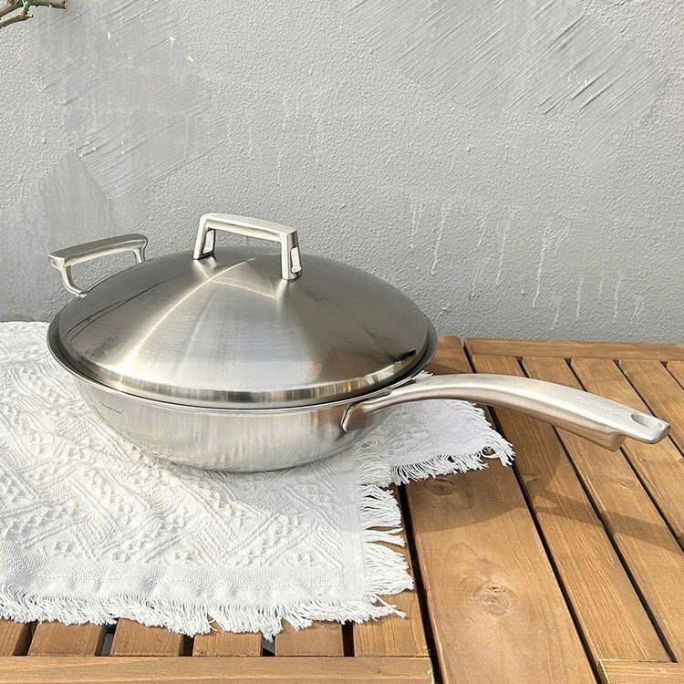 Chảo sâu lòng có nắp inox Chockmen size 32cm - CKM229