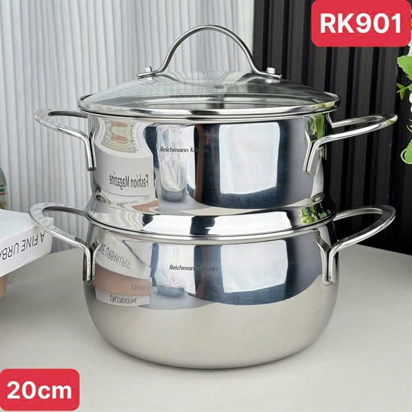 Bộ xửng hấp inox 18/10 Reichmann Kocchin size 20cm RK901