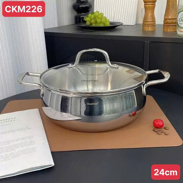 Nồi canh Chockmen inox 18/10 liền khối size 24cm CKM226