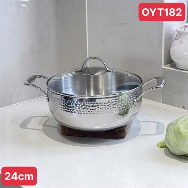 Nồi canh OYATTON inox 304 liền khối vân nổi KATA OTY182 size 24cm