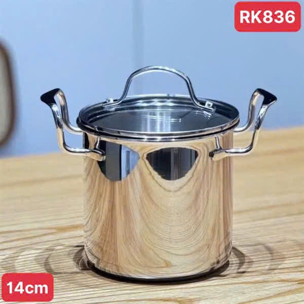 Nồi canh thành cao inox 18/10 RK836, size 14cm