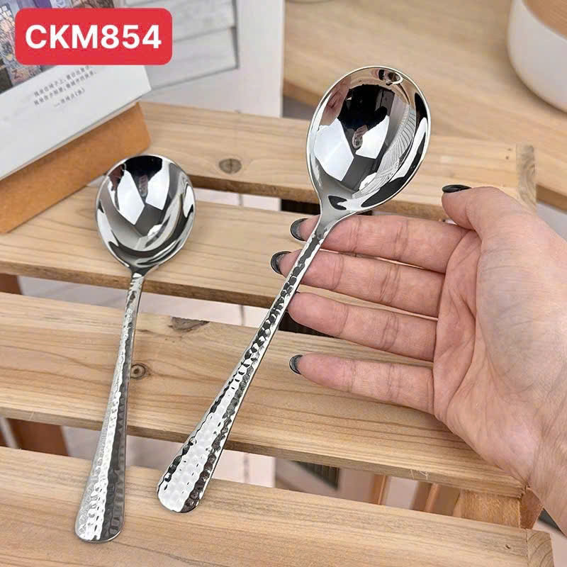 Set 6 thìa hoạ tiết kim cương inox 18/10 Chockmen CKM854