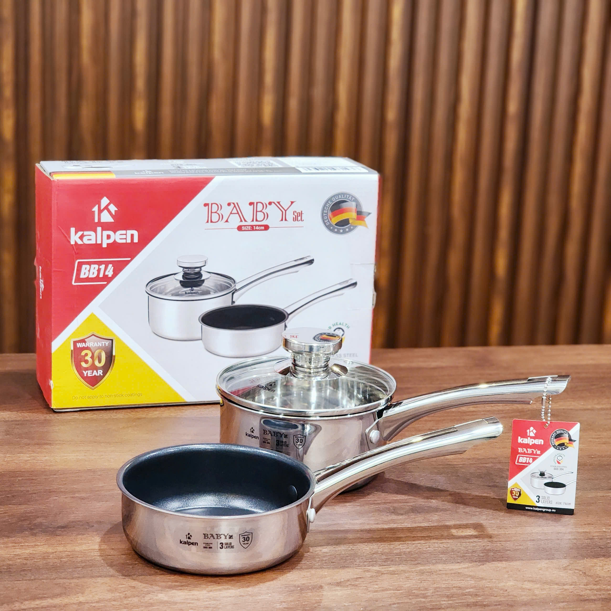 Bộ nồi chảo inox 304 liền khối Kalpen Baby BB14