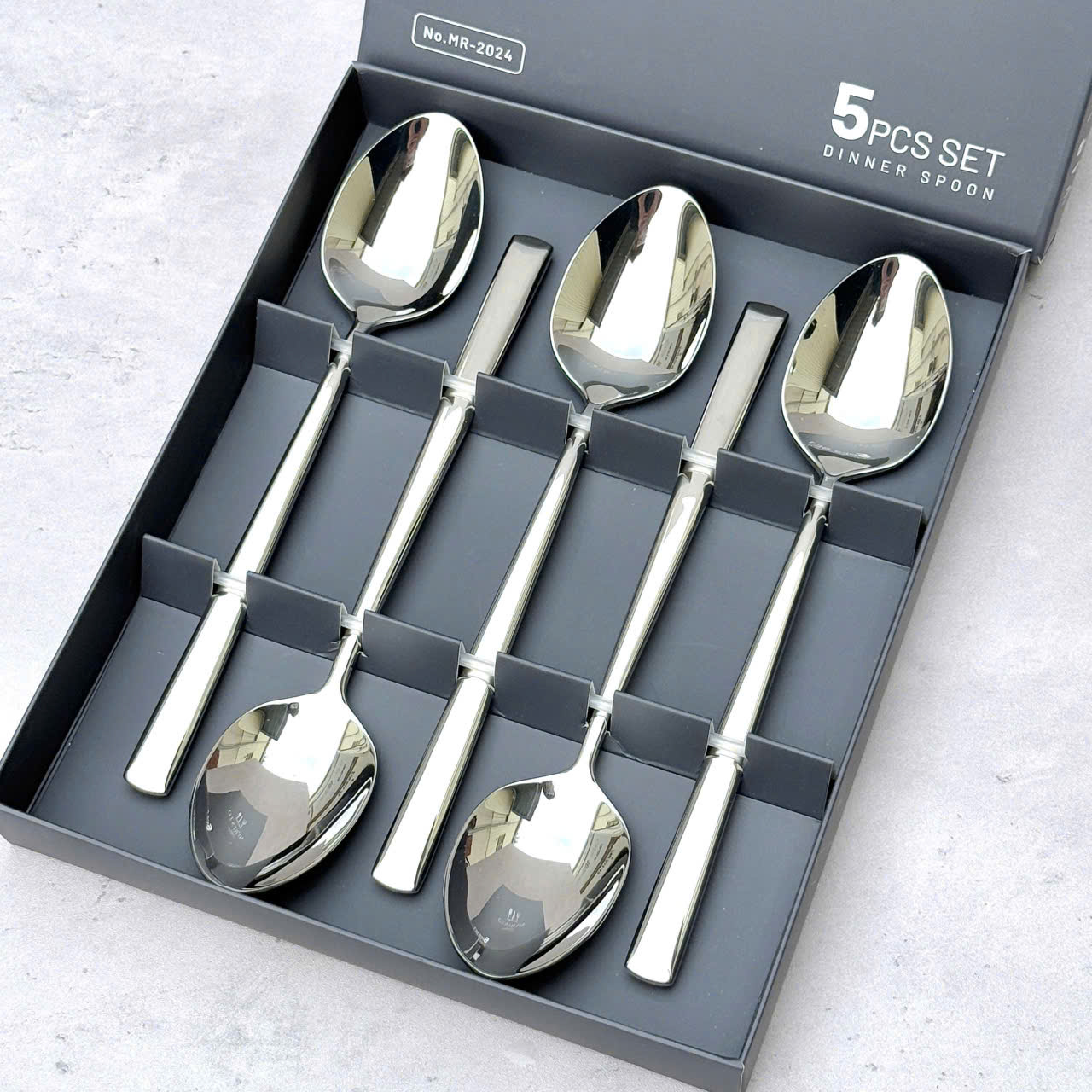Hộp 5 thìa phỏ sâu lòng inox 304 Myresto 20cm MR-2024
