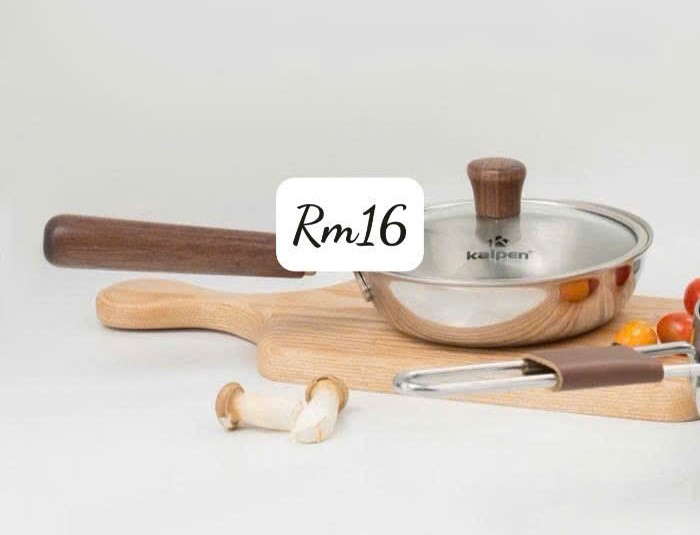 Chảo inox 3 lơp liền khối miệng rót Kalpen Rinmer 16cm, MR16