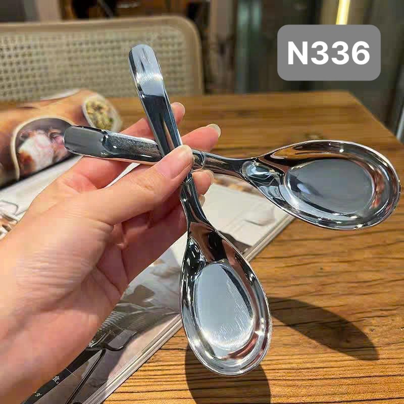 Thìa cổ vịt inox 316 màu inox NK-AL336S, KT: 16.5x4cm