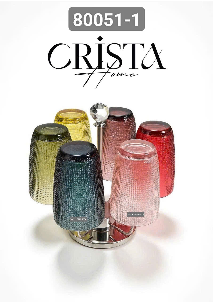 Bộ 6 cốc thuỷ tịnh vân lưới dập nổi CRISTA 420ml , mã 80052-1