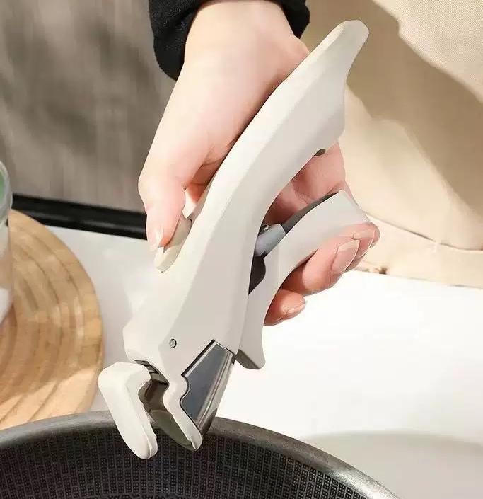 Kẹp chống nóng bằng nhựa và silicon màu trắng 19cm -N826 model: NK-AL826JZ