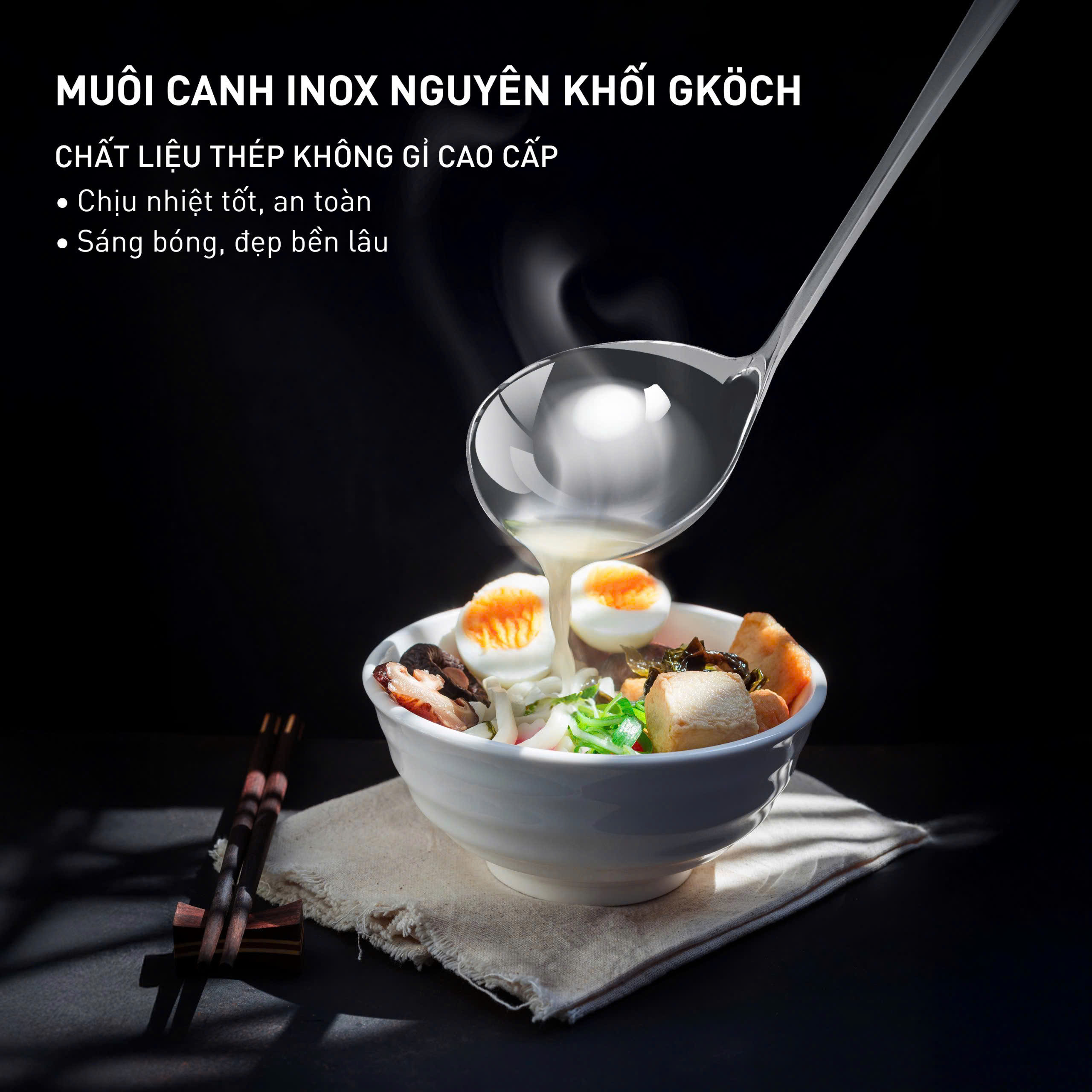 Muôi canh inox GKOCK, model: BC2005, 1 cái/hộp