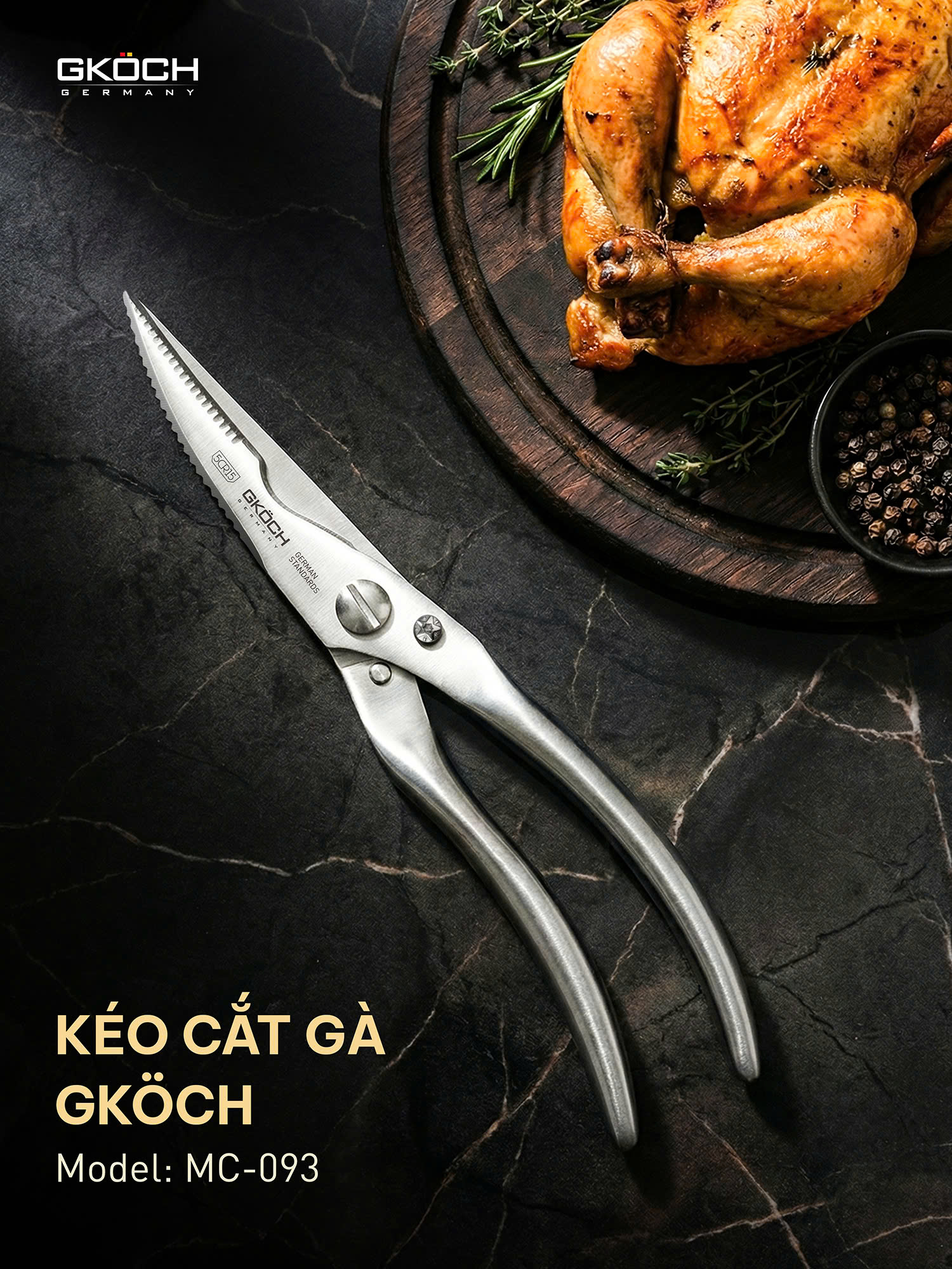 Kéo cắt gà thép không gỉ GKOCH, model: MC-093